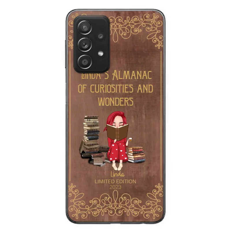 Personalized Reading Girl Phone Case - Gift Idea For Reading Lovers - Almanac Of Curiosities - Cases For iPhone/Samsung