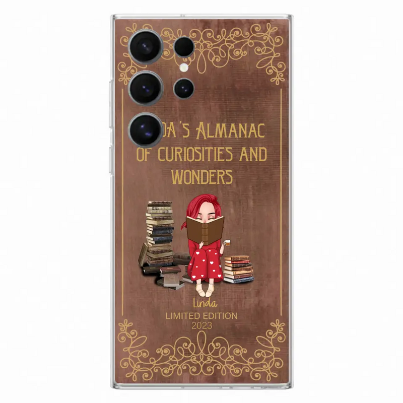 Personalized Reading Girl Phone Case - Gift Idea For Reading Lovers - Almanac Of Curiosities - Cases For iPhone/Samsung