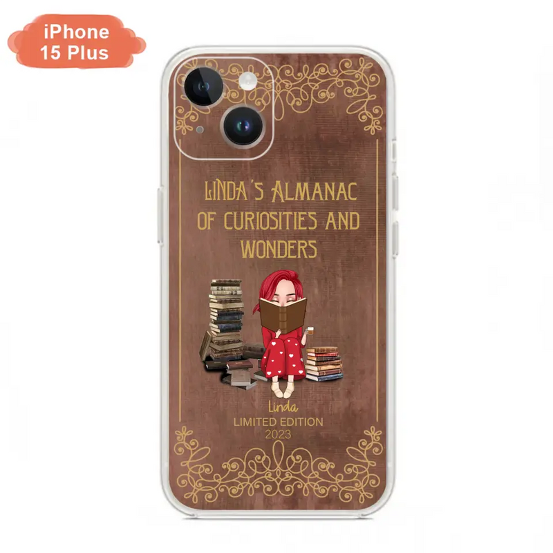 Personalized Reading Girl Phone Case - Gift Idea For Reading Lovers - Almanac Of Curiosities - Cases For iPhone/Samsung