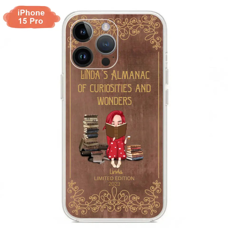 Personalized Reading Girl Phone Case - Gift Idea For Reading Lovers - Almanac Of Curiosities - Cases For iPhone/Samsung