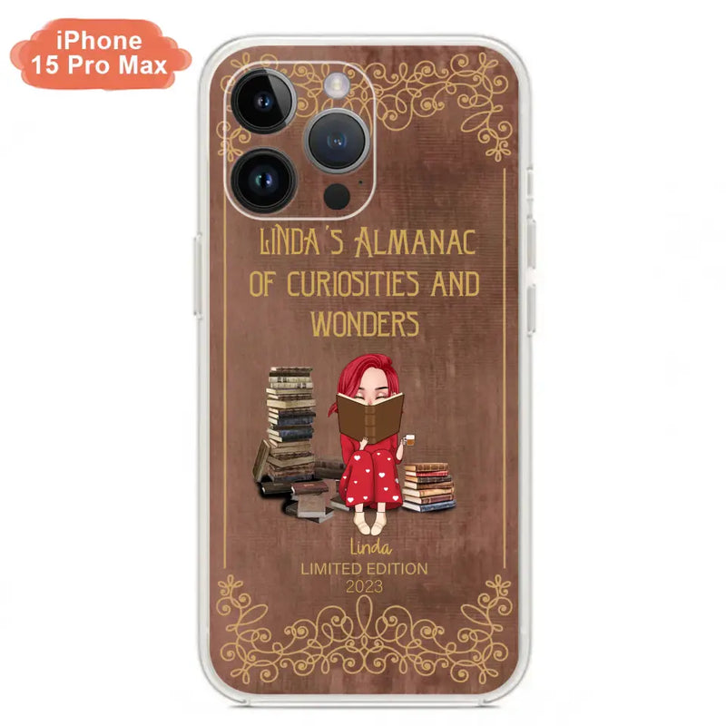 Personalized Reading Girl Phone Case - Gift Idea For Reading Lovers - Almanac Of Curiosities - Cases For iPhone/Samsung