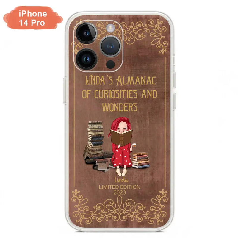 Personalized Reading Girl Phone Case - Gift Idea For Reading Lovers - Almanac Of Curiosities - Cases For iPhone/Samsung