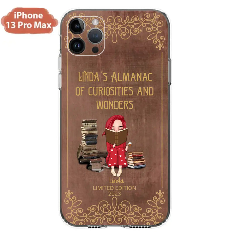 Personalized Reading Girl Phone Case - Gift Idea For Reading Lovers - Almanac Of Curiosities - Cases For iPhone/Samsung