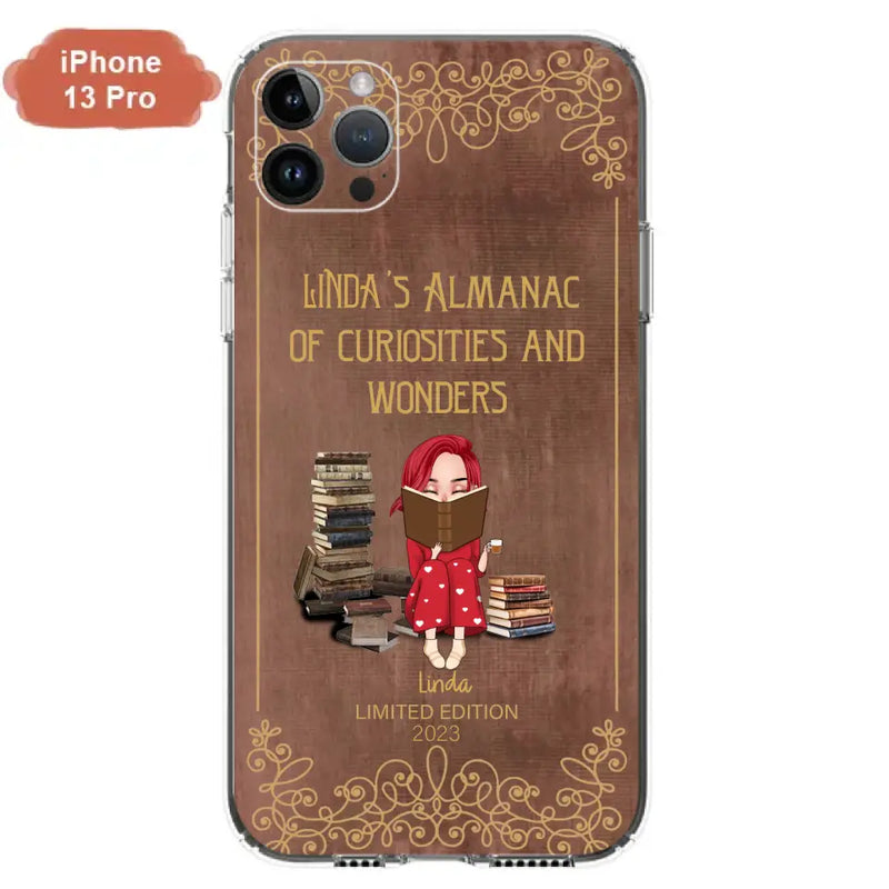 Personalized Reading Girl Phone Case - Gift Idea For Reading Lovers - Almanac Of Curiosities - Cases For iPhone/Samsung