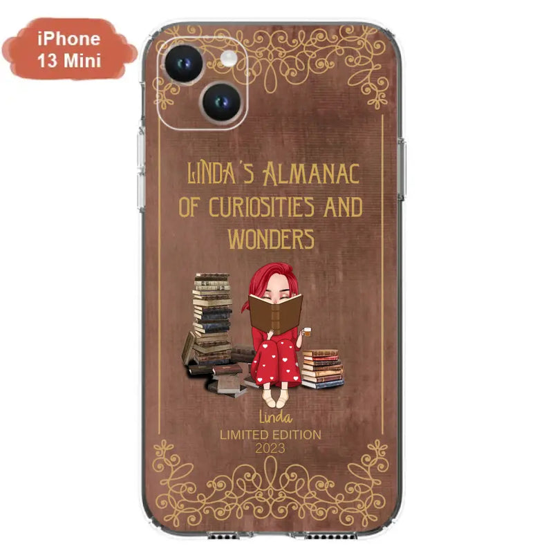 Personalized Reading Girl Phone Case - Gift Idea For Reading Lovers - Almanac Of Curiosities - Cases For iPhone/Samsung