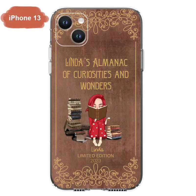 Personalized Reading Girl Phone Case - Gift Idea For Reading Lovers - Almanac Of Curiosities - Cases For iPhone/Samsung