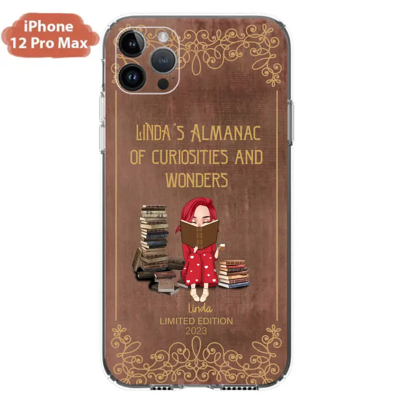 Personalized Reading Girl Phone Case - Gift Idea For Reading Lovers - Almanac Of Curiosities - Cases For iPhone/Samsung