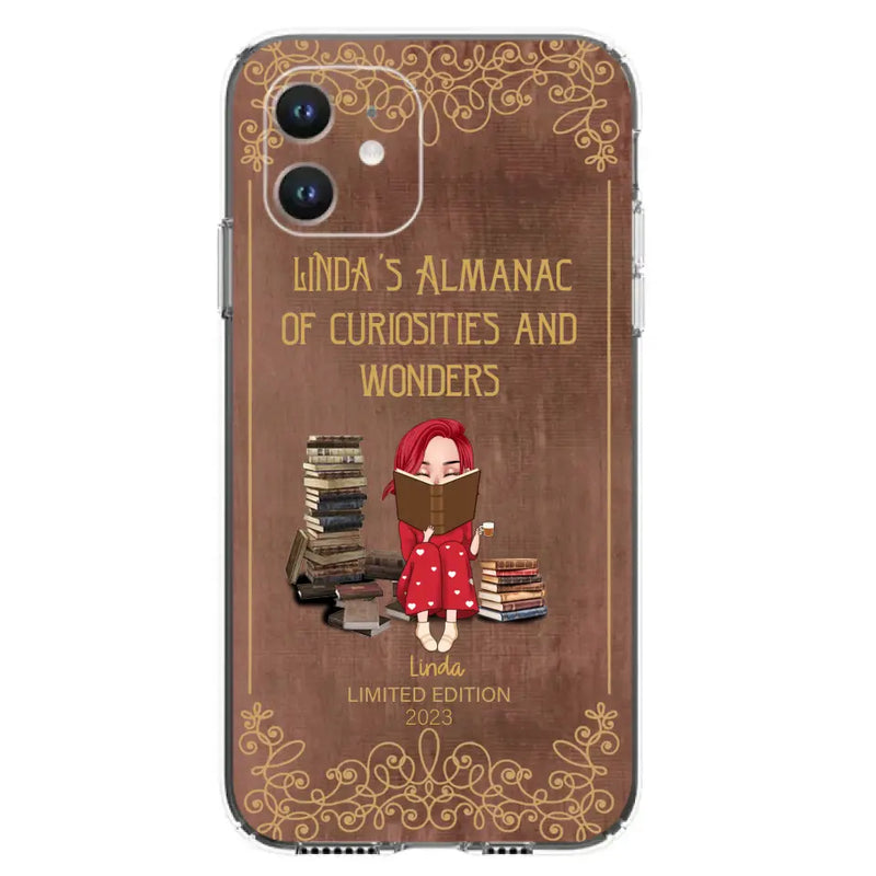 Personalized Reading Girl Phone Case - Gift Idea For Reading Lovers - Almanac Of Curiosities - Cases For iPhone/Samsung