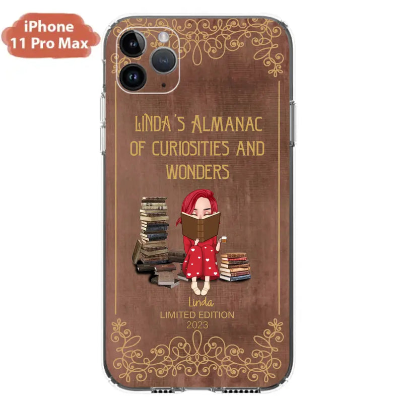 Personalized Reading Girl Phone Case - Gift Idea For Reading Lovers - Almanac Of Curiosities - Cases For iPhone/Samsung