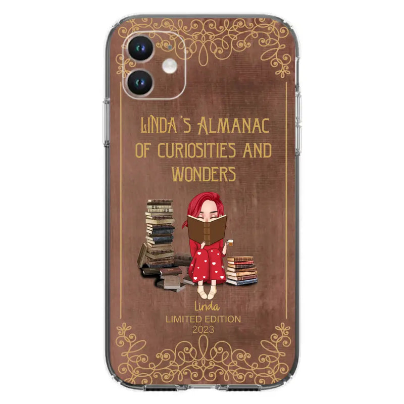 Personalized Reading Girl Phone Case - Gift Idea For Reading Lovers - Almanac Of Curiosities - Cases For iPhone/Samsung