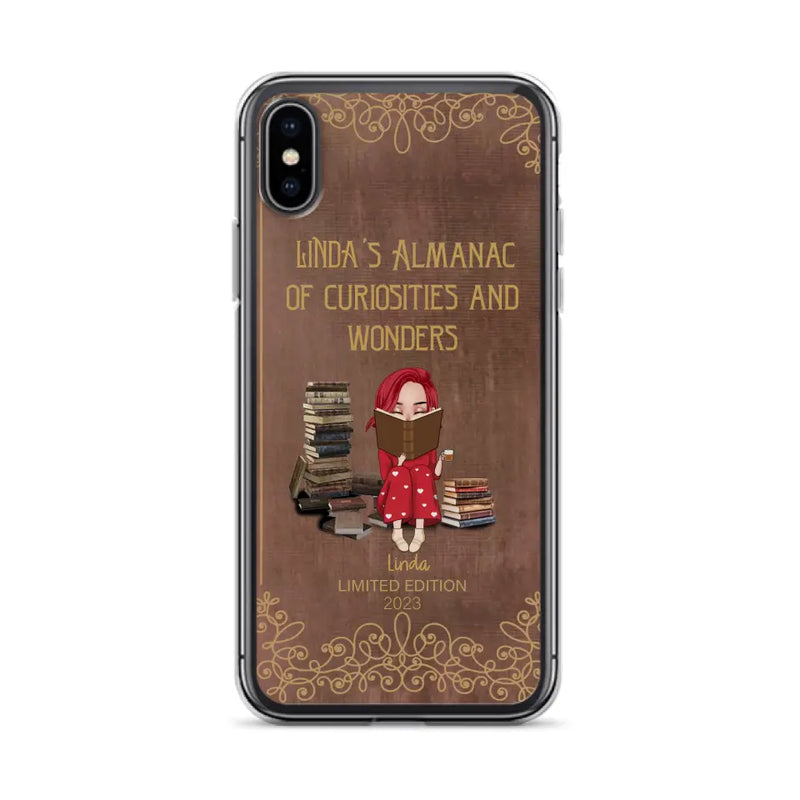 Personalized Reading Girl Phone Case - Gift Idea For Reading Lovers - Almanac Of Curiosities - Cases For iPhone/Samsung