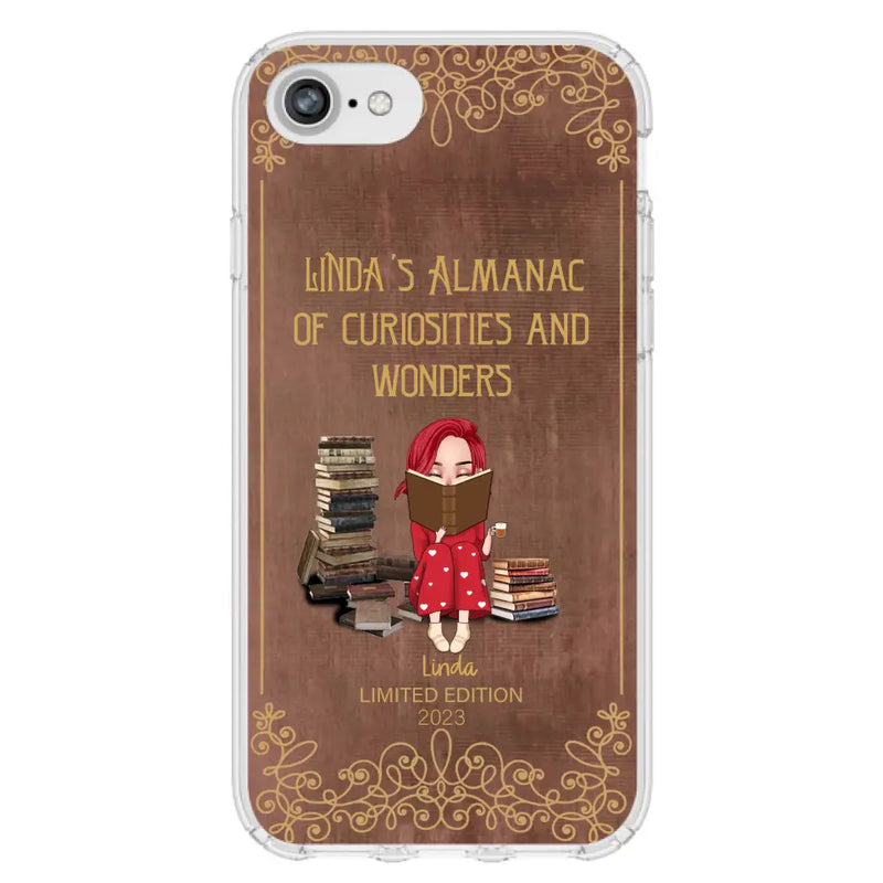 Personalized Reading Girl Phone Case - Gift Idea For Reading Lovers - Almanac Of Curiosities - Cases For iPhone/Samsung