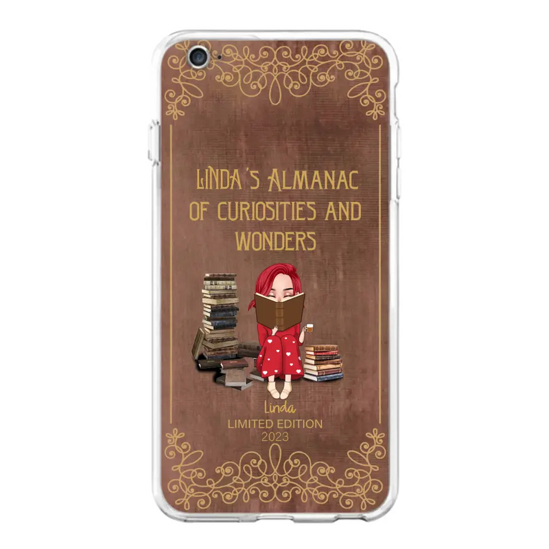 Personalized Reading Girl Phone Case - Gift Idea For Reading Lovers - Almanac Of Curiosities - Cases For iPhone/Samsung