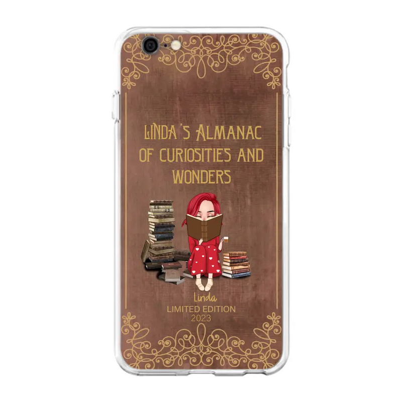 Personalized Reading Girl Phone Case - Gift Idea For Reading Lovers - Almanac Of Curiosities - Cases For iPhone/Samsung