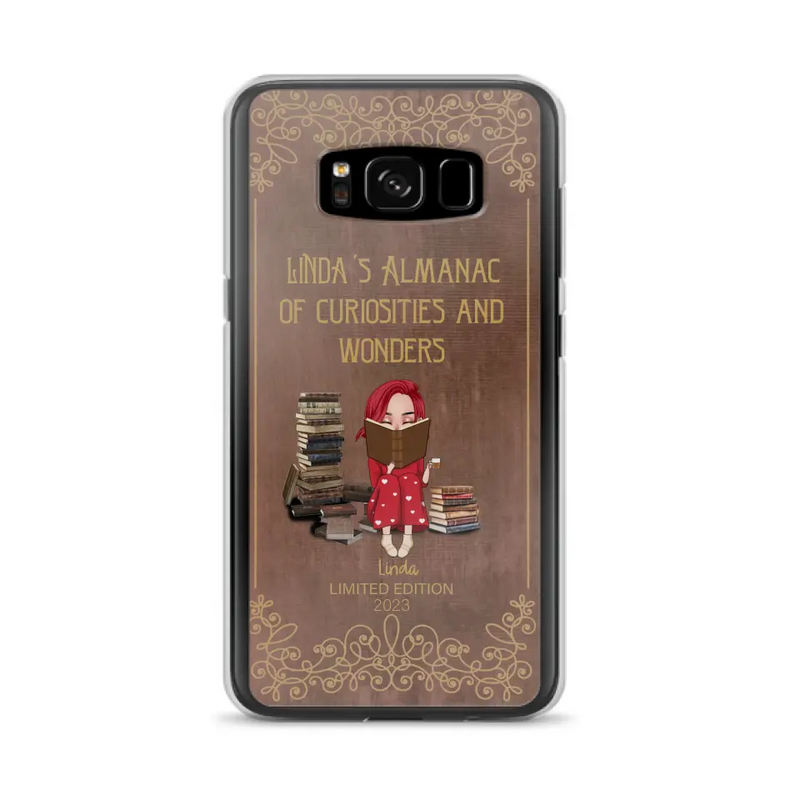 Personalized Reading Girl Phone Case - Gift Idea For Reading Lovers - Almanac Of Curiosities - Cases For iPhone/Samsung