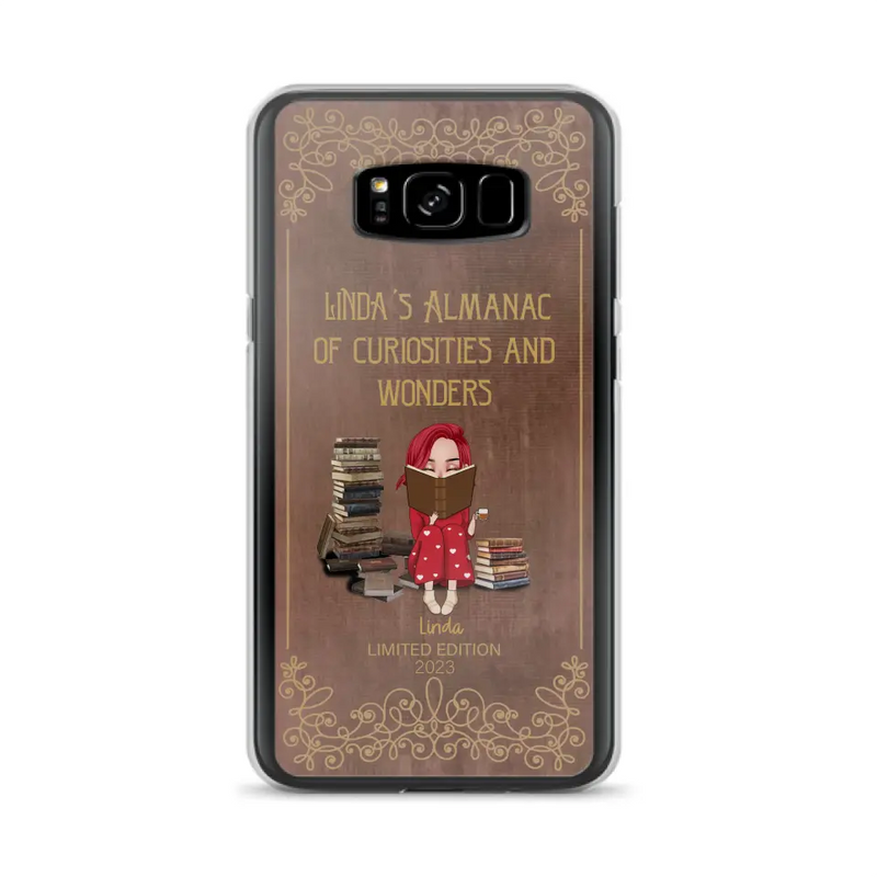 Personalized Reading Girl Phone Case - Gift Idea For Reading Lovers - Almanac Of Curiosities - Cases For iPhone/Samsung