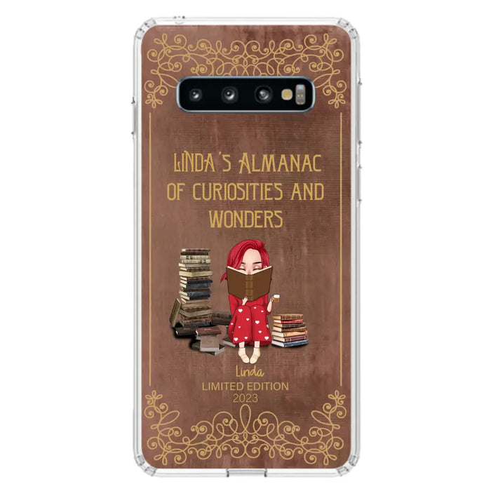 Custom Personalized Reading Girl Phone Case - Gift Idea For Reading Lovers - Almanac Of Curiosities - Cases For iPhone/Samsung