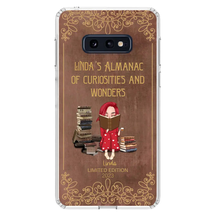 Custom Personalized Reading Girl Phone Case - Gift Idea For Reading Lovers - Almanac Of Curiosities - Cases For iPhone/Samsung