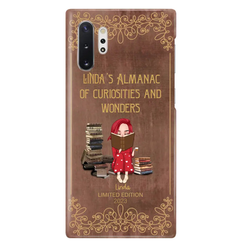 Personalized Reading Girl Phone Case - Gift Idea For Reading Lovers - Almanac Of Curiosities - Cases For iPhone/Samsung