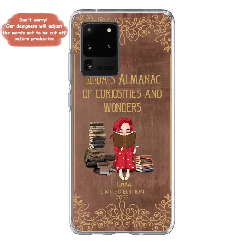 Personalized Reading Girl Phone Case - Gift Idea For Reading Lovers - Almanac Of Curiosities - Cases For iPhone/Samsung