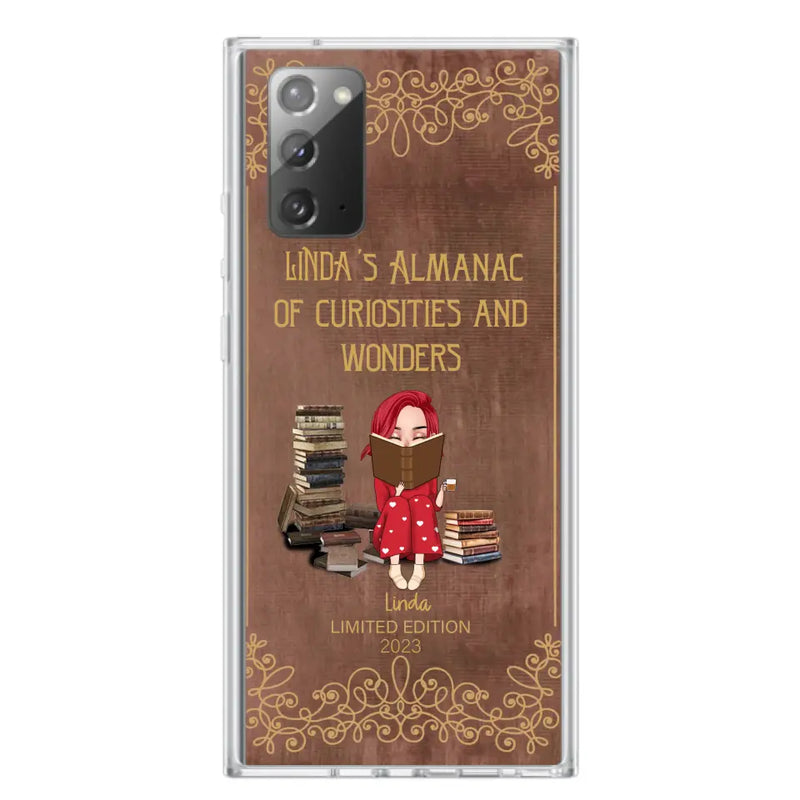 Personalized Reading Girl Phone Case - Gift Idea For Reading Lovers - Almanac Of Curiosities - Cases For iPhone/Samsung