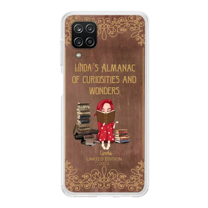 Custom Personalized Reading Girl Phone Case - Gift Idea For Reading Lovers - Almanac Of Curiosities - Cases For iPhone/Samsung