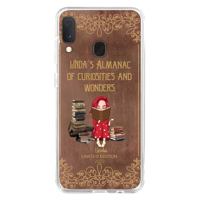 Personalized Reading Girl Phone Case - Gift Idea For Reading Lovers - Almanac Of Curiosities - Cases For iPhone/Samsung