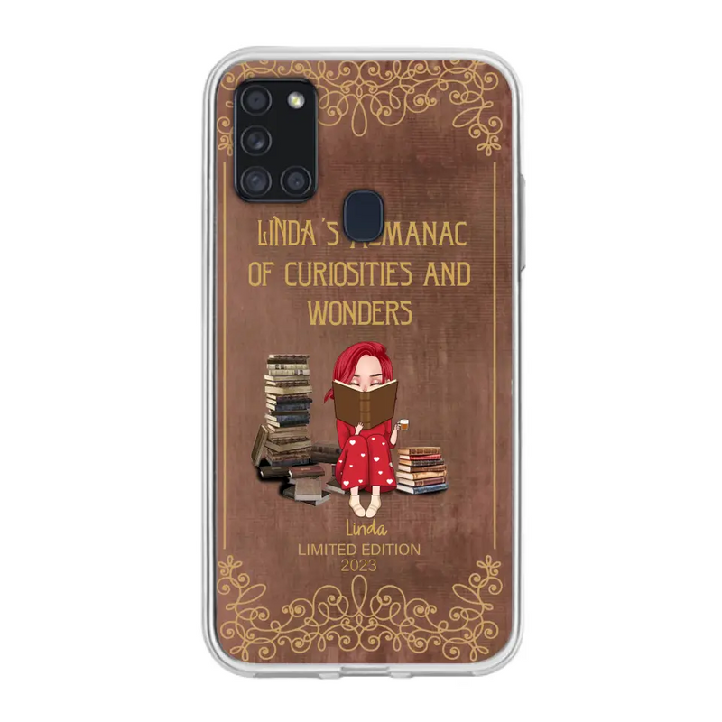 Personalized Reading Girl Phone Case - Gift Idea For Reading Lovers - Almanac Of Curiosities - Cases For iPhone/Samsung