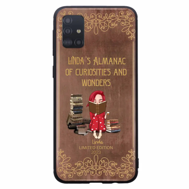 Personalized Reading Girl Phone Case - Gift Idea For Reading Lovers - Almanac Of Curiosities - Cases For iPhone/Samsung