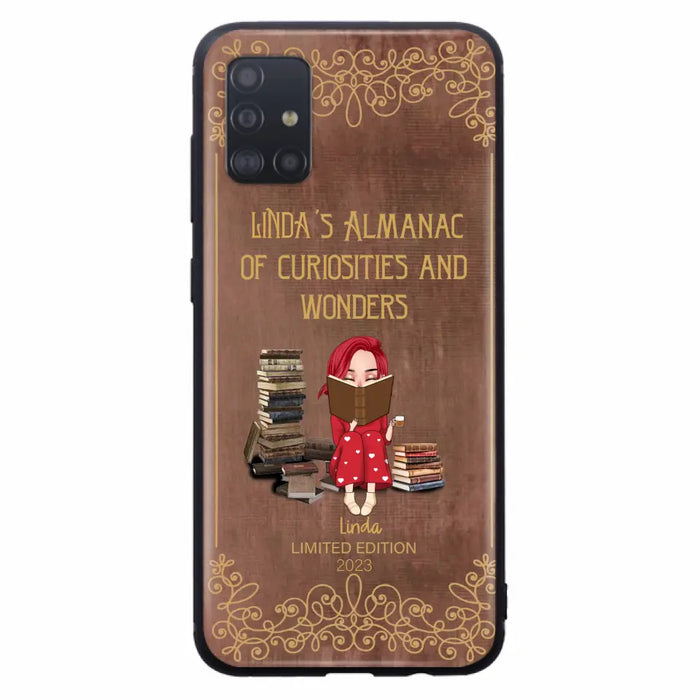 Custom Personalized Reading Girl Phone Case - Gift Idea For Reading Lovers - Almanac Of Curiosities - Cases For iPhone/Samsung