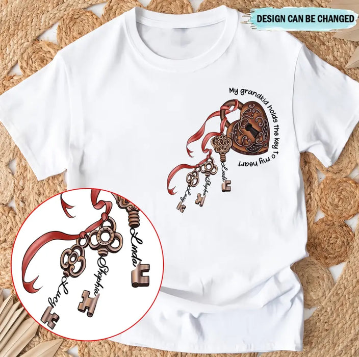 Personalized Grandma Shirt/Hoodie - Up to 10 Kids/Grandkids - Mother's Day Gift Idea For Grandma/Mom - My Grandkids Hold The Key To My Heart