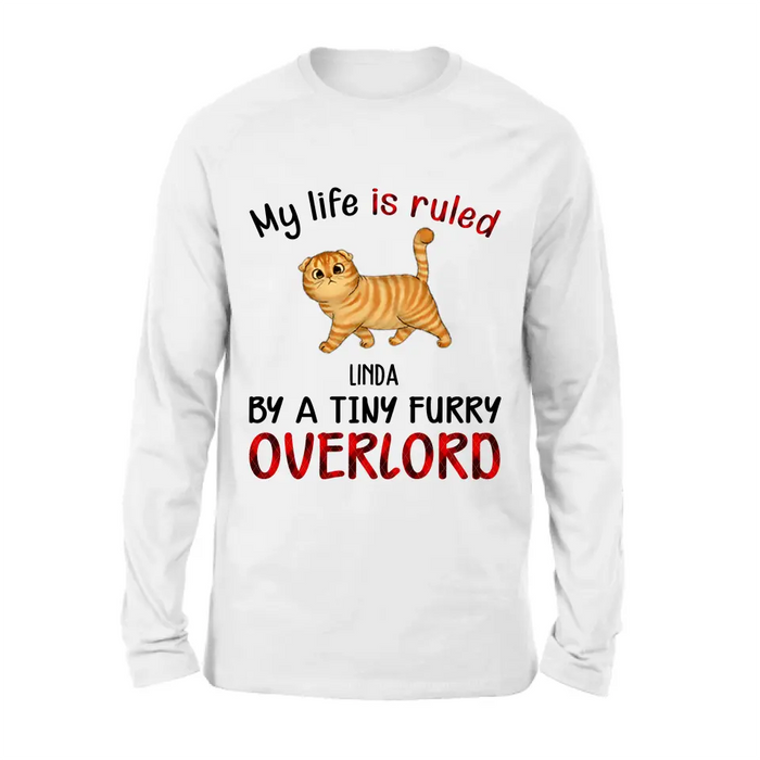 Custom Personalized Pet Shirt/ Hoodie - Upto 4 Dogs - Mother's Day/Father's Day Gift Idea For Dog/Cat Lovers - My Life Is Ruled By A Tiny Furry Overlord