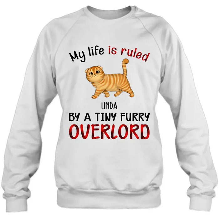 Custom Personalized Pet Shirt/ Hoodie - Upto 4 Dogs - Mother's Day/Father's Day Gift Idea For Dog/Cat Lovers - My Life Is Ruled By A Tiny Furry Overlord