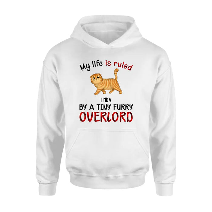 Custom Personalized Pet Shirt/ Hoodie - Upto 4 Dogs - Mother's Day/Father's Day Gift Idea For Dog/Cat Lovers - My Life Is Ruled By A Tiny Furry Overlord