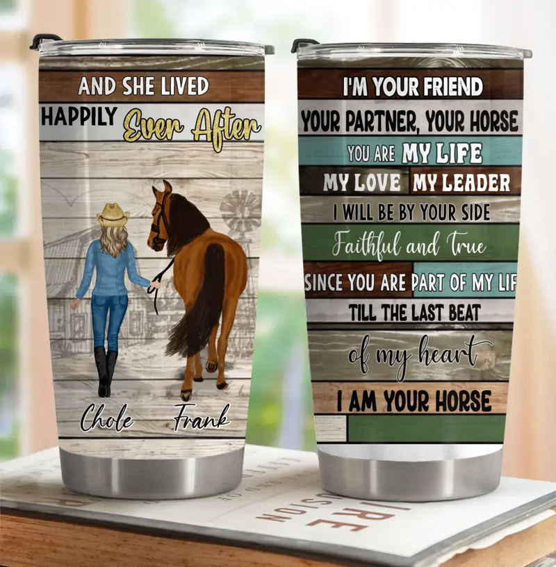 Personalized Horse Girl Tumbler - Up to 4 Horses - Gift Idea For Horse Lover - Just A Girl Who Loves Horses