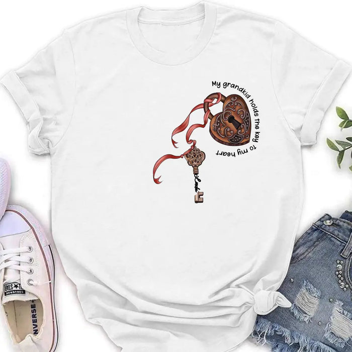 Custom Personalized Grandma Shirt/ Hoodie - Upto 10 Kids/ Grandkids - Mother's Day Gift Idea For Grandma/ Mom - My Grandkids Hold The Key To My Heart