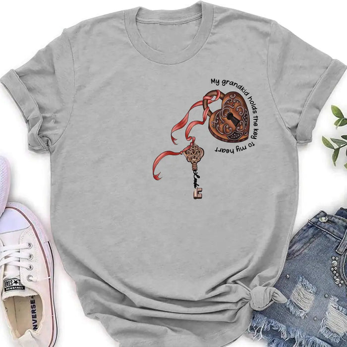Personalized Grandma Shirt/Hoodie - Up to 10 Kids/Grandkids - Mother's Day Gift Idea For Grandma/Mom - My Grandkids Hold The Key To My Heart