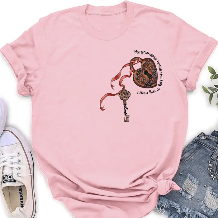 Personalized Grandma Shirt/Hoodie - Up to 10 Kids/Grandkids - Mother's Day Gift Idea For Grandma/Mom - My Grandkids Hold The Key To My Heart
