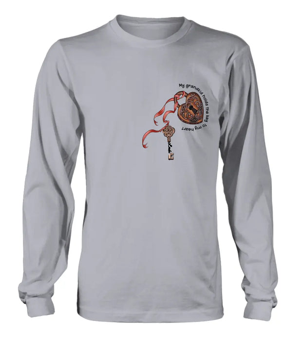 Personalized Grandma Shirt/Hoodie - Up to 10 Kids/Grandkids - Mother's Day Gift Idea For Grandma/Mom - My Grandkids Hold The Key To My Heart