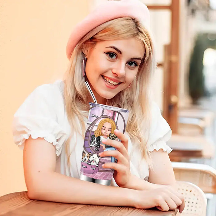 Personalized Dog Mom Tumbler - Up to 4 Dogs - Gift Idea For Dog Lover/Mother's Day - I'm Just A Dog Poop Cleaner