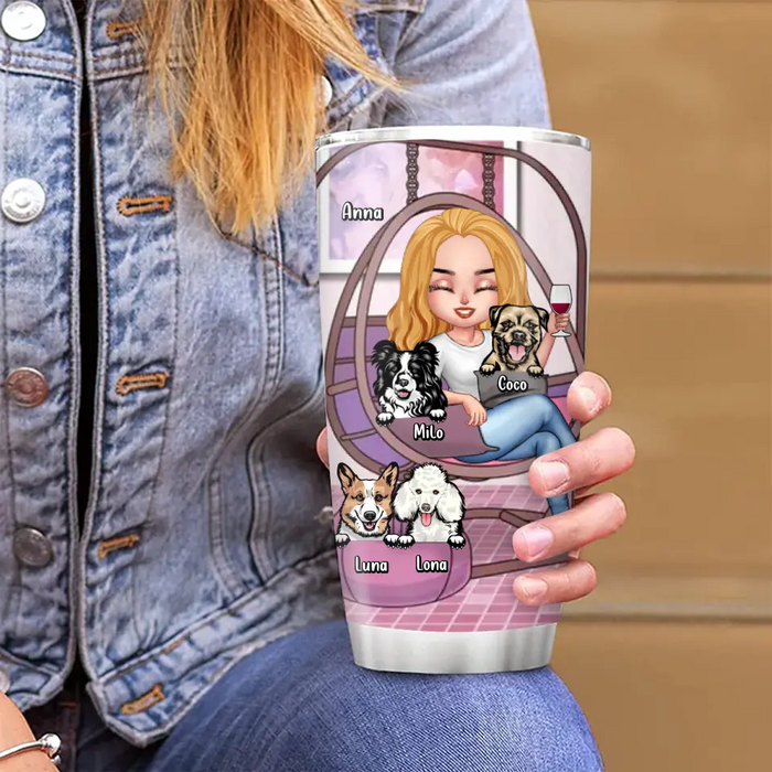 Personalized Dog Mom Tumbler - Up to 4 Dogs - Gift Idea For Dog Lover/Mother's Day - I'm Just A Dog Poop Cleaner