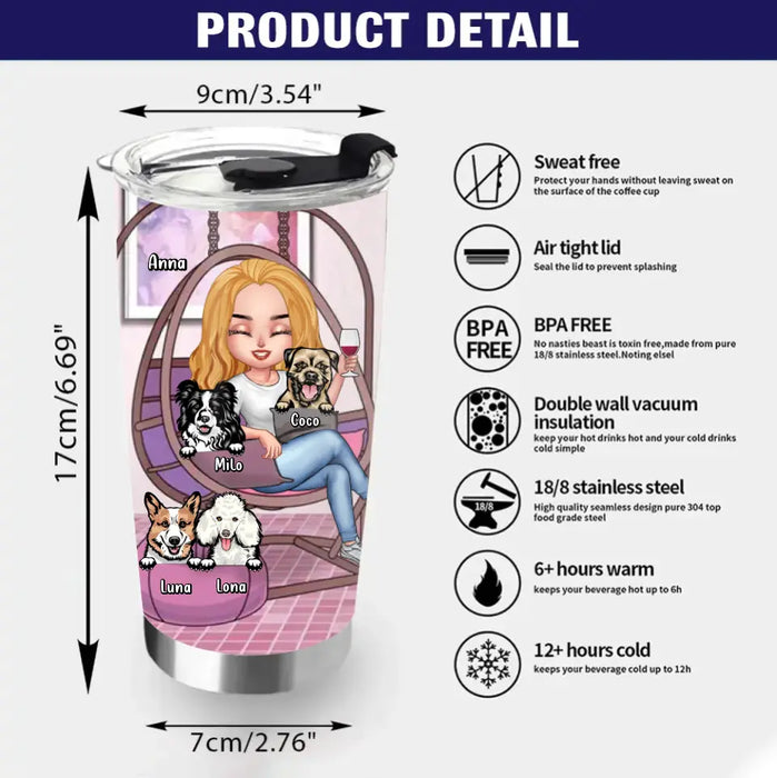 Personalized Dog Mom Tumbler - Up to 4 Dogs - Gift Idea For Dog Lover/Mother's Day - I'm Just A Dog Poop Cleaner