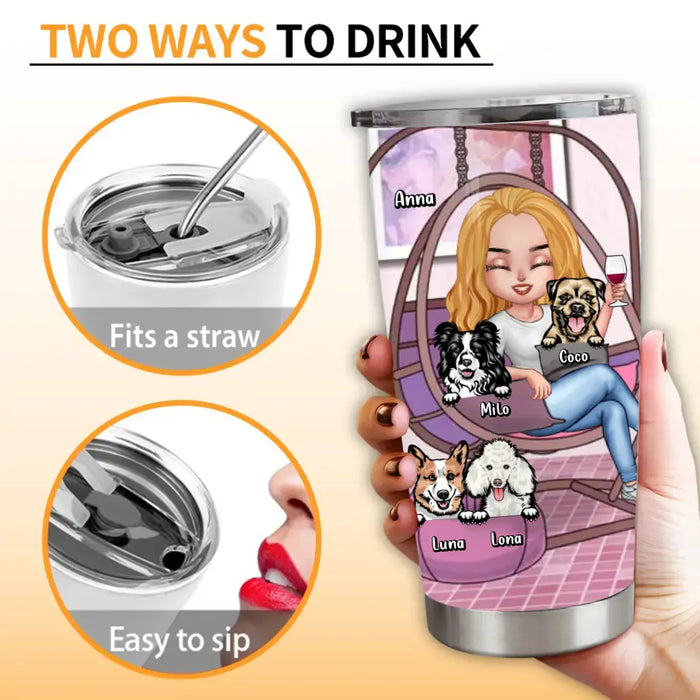 Personalized Dog Mom Tumbler - Up to 4 Dogs - Gift Idea For Dog Lover/Mother's Day - I'm Just A Dog Poop Cleaner