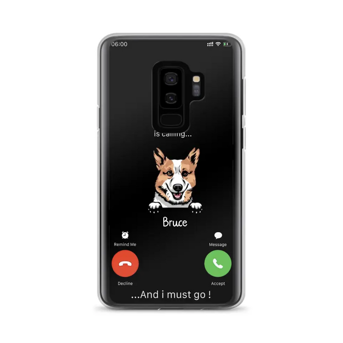 Custom Personalized Dog Phone Case - Gift Idea For Dog Lover/Mother's Day/Father's Day - Upto 5 Dogs - Boss Is Calling And I Must Go - Case For iPhone/Samsung