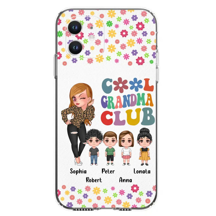 Custom Personalized Cool Grandma Phone Case - Gift Idea For Grandma - Upto 4 Kids - Cases For iPhone/Samsung