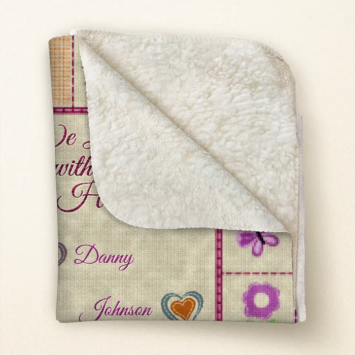 Personalized Grandma Mom Fleece Throw/Quilt Blanket - Up to 12 Kids - Mother's Day Gift Idea For Grandma/Mom - We Love You With All Our Hearts