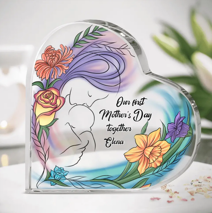 Personalized Mother's Day Crystal Heart - Our First Mother's Day Together - Mother's Day Gift Idea