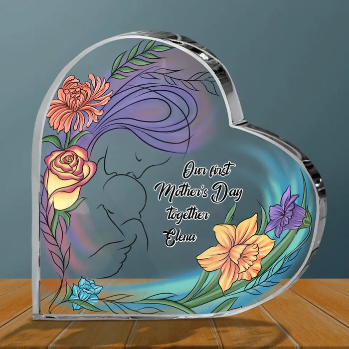 Personalized Mother's Day Crystal Heart - Our First Mother's Day Together - Mother's Day Gift Idea