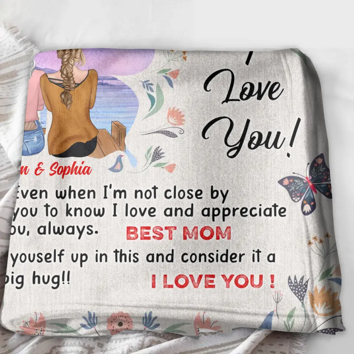 Personalized Mother And Daughter Fleece Throw/Quilt Blanket - Mother's Day Gift Idea For Mom - I Love You