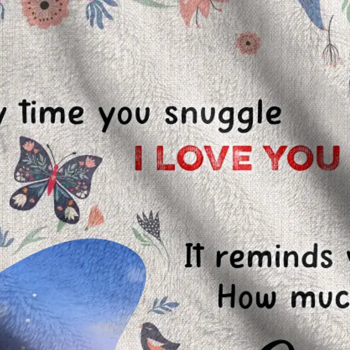 Personalized Mother And Daughter Fleece Throw/Quilt Blanket - Mother's Day Gift Idea For Mom - I Love You